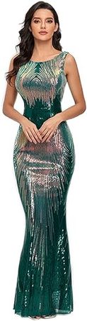 Amazon.com: Women's Sequined Party Cocktail Evening Prom Gown Mermaid Maxi Long Dress … : Clothing, Shoes & Jewelry