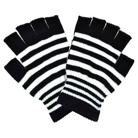 fingerless striped gloves