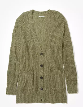 AE Oversized Button Up Cardigan green