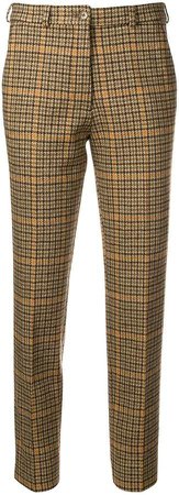 plaid tailored fitted trousers