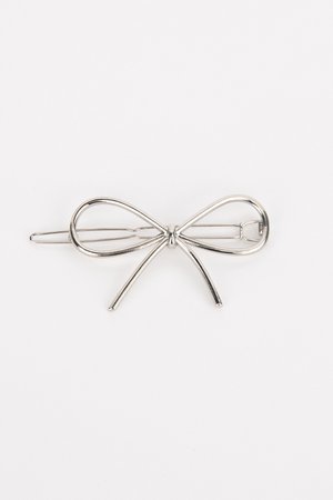 Hello Darling Bow Hair Clip | Silver Icing