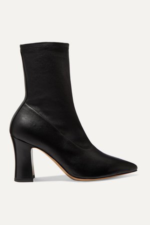 Leather Sock Boots - Black