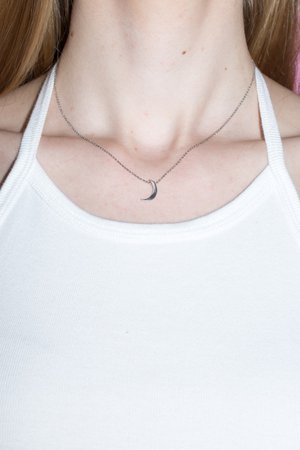 Silver Crescent Moon Necklace - Necklaces - Jewelry - Accessories