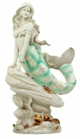 Aquamarine mermaid statue