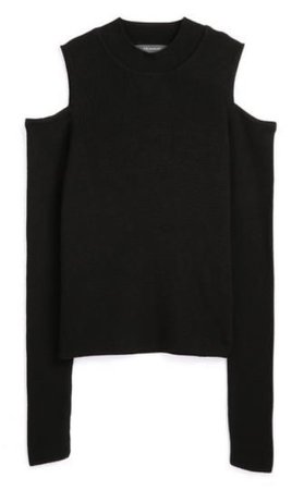 black cold shoulder sweater