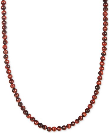 Esquire Red Tiger's Eye Beaded 30" Necklace