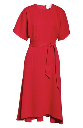 Charles Henry Dolman Sleeve Crepe Midi Dress | Nordstrom