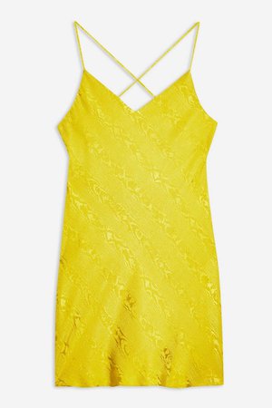 Jacquard Mini Slip Dress | Topshop yellow