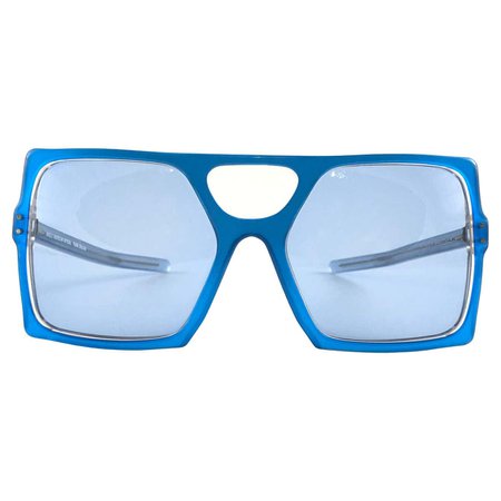 New Vintage Anglo American For Sir Winston Electric Blue Mask Sunglasses 1980 For Sale at 1stDibs