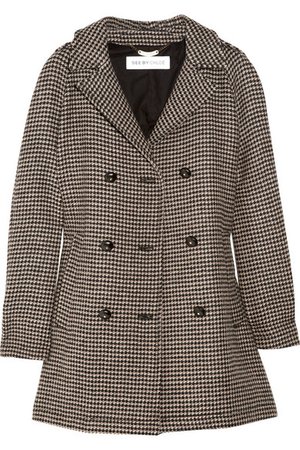 See By Chloé | Double-breasted wool-jacquard coat | NET-A-PORTER.COM