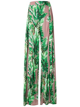 Shop Amir Slama printed wide leg trousers with Express Delivery - FARFETCH