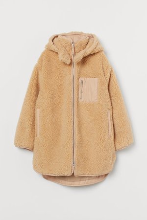Oversized pile jacket - Beige - Ladies | H&M GB