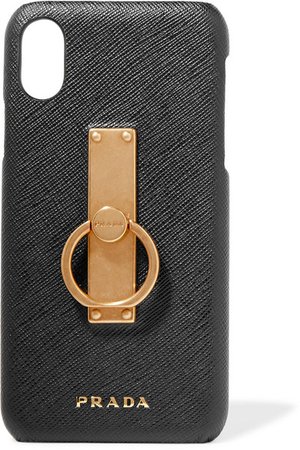 Prada | Embellished textured-leather iPhone X case | NET-A-PORTER.COM