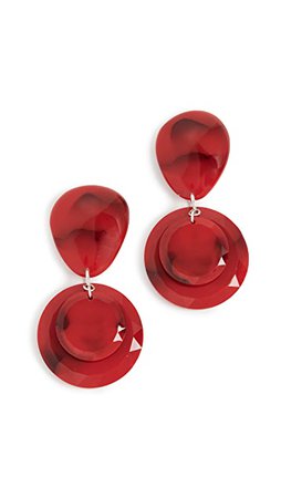 Isabel Marant Marbled Resin Earrings in Red | SHOPBOP