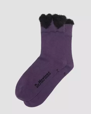 Heart Detail Cotton Blend Socks in Rich Purple | Dr. Martens