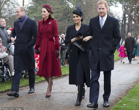 Kate wears 1940s look while Meghan Markle sports blue at Sandringham | Daily Mail Online