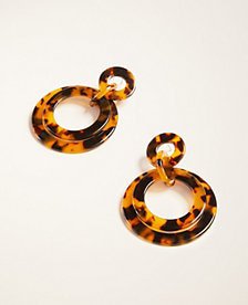 Tortoiseshell Print Circle Drop Earrings | Ann Taylor