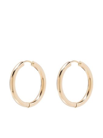 Shop gold Adina Reyter 14kt yellow gold hoop earrings with Express Delivery - Farfetch