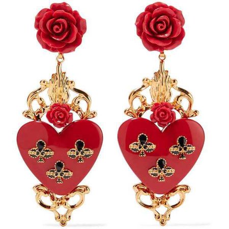Dolce & Gabbana Heart & Roses Earrings