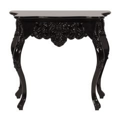 Elizabeth Austin Overton Glossy Black Baroque Sofa Table