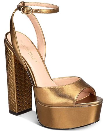 Amazon.com: RACHEL ZOE Womens Claire Metallic Platform Sandals Open Toe: Shoes
