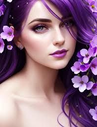 MODELS FACE WITH PURPLE FLOWERS - Google Search
