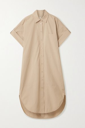 Sand + NET SUSTAIN cotton-poplin dress | Lee Mathews | NET-A-PORTER