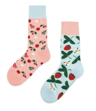 mismatched strawberry socks