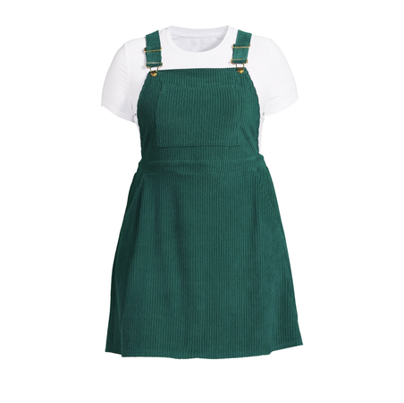 green corduroy overall skirt