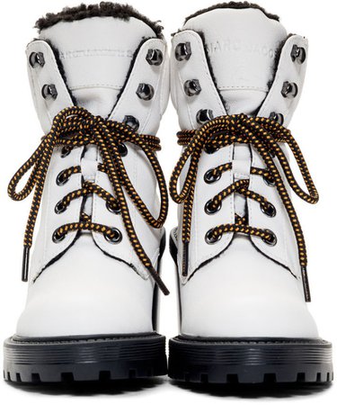 Marc Jacobs: White Crosby Hiking Boots | SSENSE