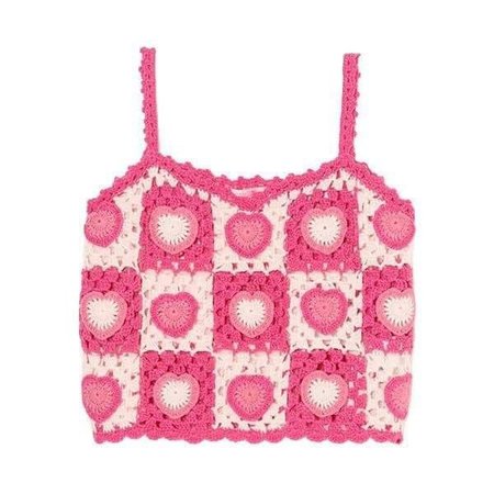 pink crochet top