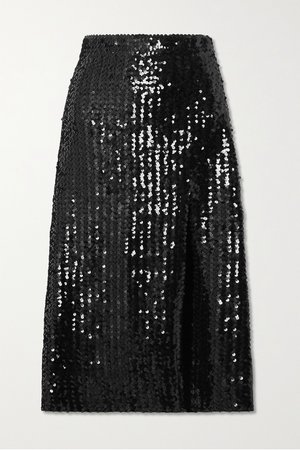 Black Sequined tulle midi skirt | Gucci | NET-A-PORTER