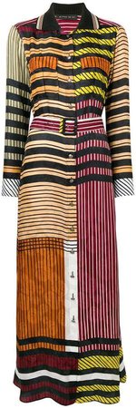 striped maxi shirt dress