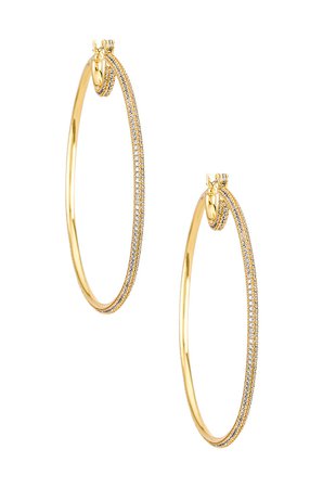 Luv AJ The Stardust Pave Hoops in Gold | REVOLVE