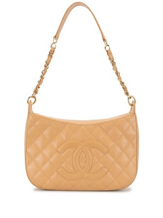 Chanel Pre-Owned 2004 CC brown diamond-quilted shoulder bag with Express Delivery - Farfetch