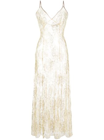 Gilda & Pearl Slip Dress Longo Gilded Em Seda - Farfetch