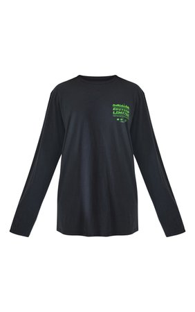 Black Edition Limittee Print Long Sleeve T Shirt | PrettyLittleThing USA