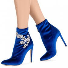blue heel boots