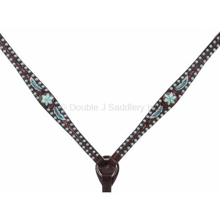 BC919 - Brown Vintage Feather Tooled Breast Collar