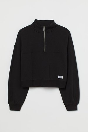Half-zip Sweatshirt - Black - Ladies | H&M US