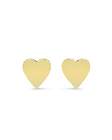 Jennifer Meyer 18k Plain Heart Stud Earrings