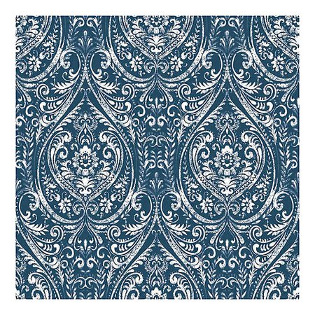 Nuwallpaper™ Bohemian Damask Peel And Stick Wallpaper in Indigo | Bed Bath and Beyond Canada