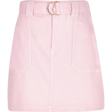 Pink utility denim skirt - Mini Skirts - Skirts - women