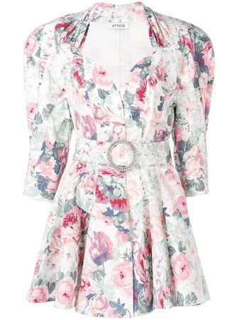 floral-print belted stretch-cotton dress from Attico