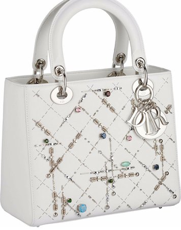 White Embellished Lady Dior Bag