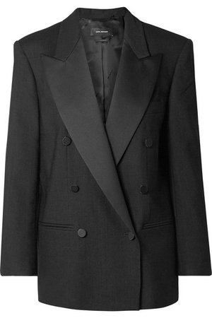 Isabel Marant | Meagan oversized satin-trimmed woven blazer | NET-A-PORTER.COM