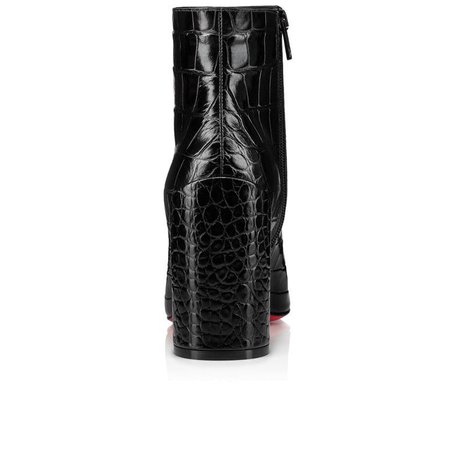 black louboutin shoes boots leather