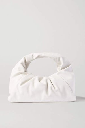 The Shoulder Pouch Gathered Leather Bag - White