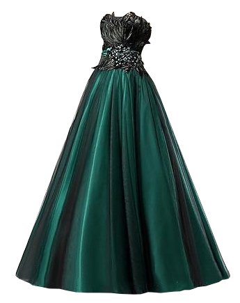 Dress long black mermaid green