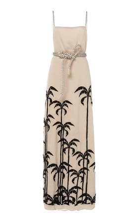 Salonniere Embroidered Linen Maxi Dress by Johanna Ortiz | Moda Operandi